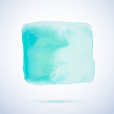 Green watercolor element for summer designs