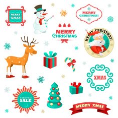 Set of Christmas decorative elements N3