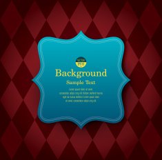Blue vintage frame on red background