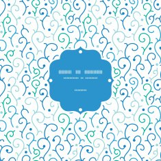 Vector blue abstract swirls frame seamless pattern background