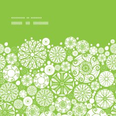Vector abstract green and white circles horizontal frame seamless pattern N2