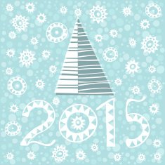 New Year card with Christmas tree