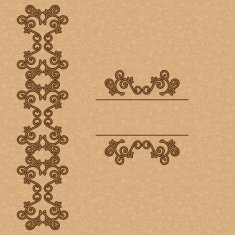 brown vector background with floral ornament