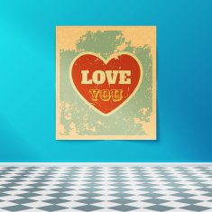 Love You Retro Poster