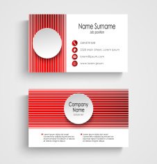 Modern red round business card template