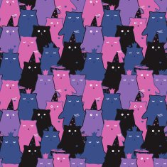 Seamless pattern of cute cats N7