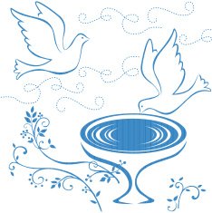 two doves and fountain