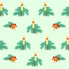 Seamless texture christmas candle decorations vector