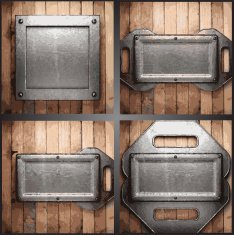 Vector metal and wood background set N16