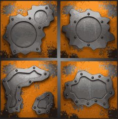 Vector metal background set N90