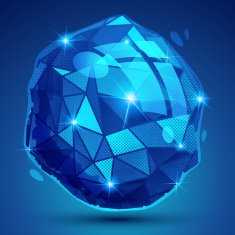 Textured plastic geometric object with flashes pixilated 3d N3