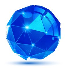 Contemporary bright 3d object isolated on white background blue