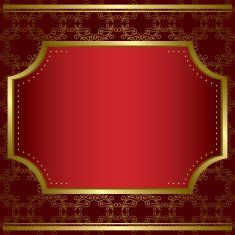 decorative card with center gold frame and texture - vector