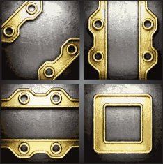 Vector gold and silver background set N14