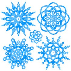 Winter vector set with snowflakes N2
