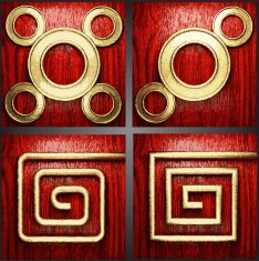 Vector wood and gold background set N25