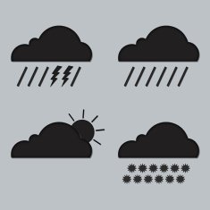 Abstract cloud icon set