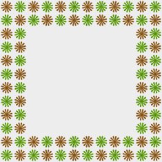 Gold and green glitter flower border on white textured paper