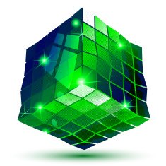 Textured plastic geometric flash object pixilated 3d figure N2