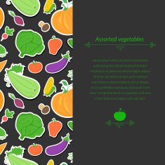 Vegetables vector background N17