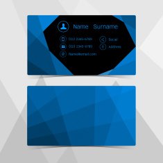 Business Cards blue and black design Vector illustration