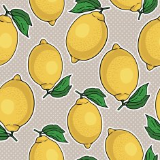 Seamless pattern with yellow lemons N9