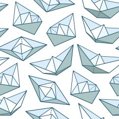 Vector pattern with paper ships N3