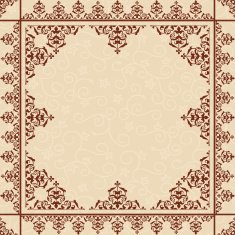 beige floral background with victorian ornament - vector
