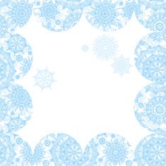 Concept winter frame with snowballs and snowflakes N3