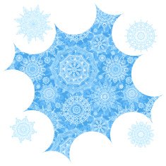 Concept winter frame with snowballs and snowflakes N4