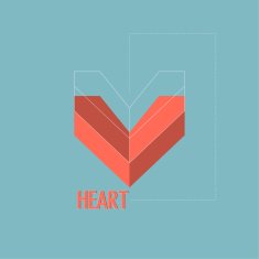 Abstract background with drawings of the heart N2