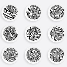 set of abstract black and white stripe pattern for design