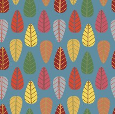 hand drawn autumn leaves seamless pattern
