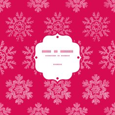 Red Lace Christmas Snowflakes Geometric Textile Texture Frame Seamless Pattern