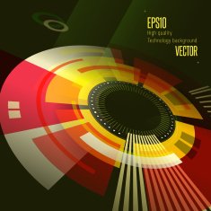Flat style abstract retro technology banner