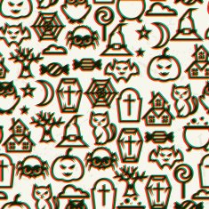 Happy halloween seamless pattern with effect overlay