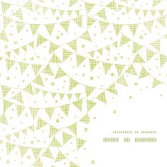Green Textile Party Bunting Frame Corner Pattern Background