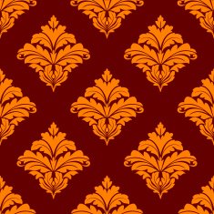 Red and orange floral seamless pattern