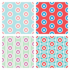 Star in circle seamless pattern background