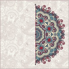 ornamental template with circle floral background