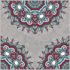 ornamental template with circle floral background N2