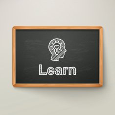 learn on blackboard in wooden frame N2