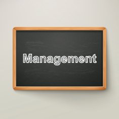 management on blackboard in wooden frame N2