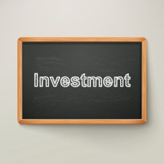 investment on blackboard in wooden frame N2