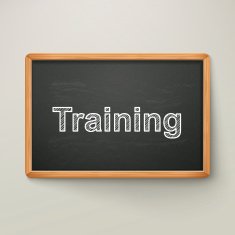 training on blackboard in wooden frame N2