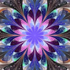 Symmetrical pattern in stained-glass window style N13