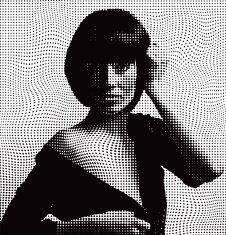 Halftone Pattern Portrait Of Beautiful Woman