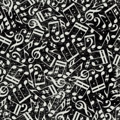 Seamless music background with musical notes and grunge texture