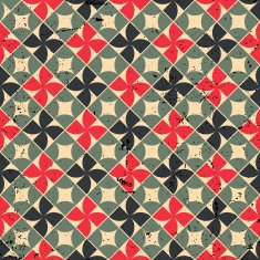 Seamless mosaic pattern with scratched grungy texture vector