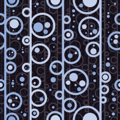 Disco style circles seamless pattern vector background